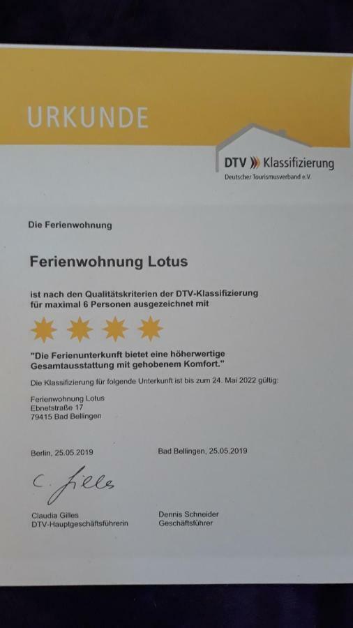 Ferienwohnung Lotus Bad Bellingen Exterior foto